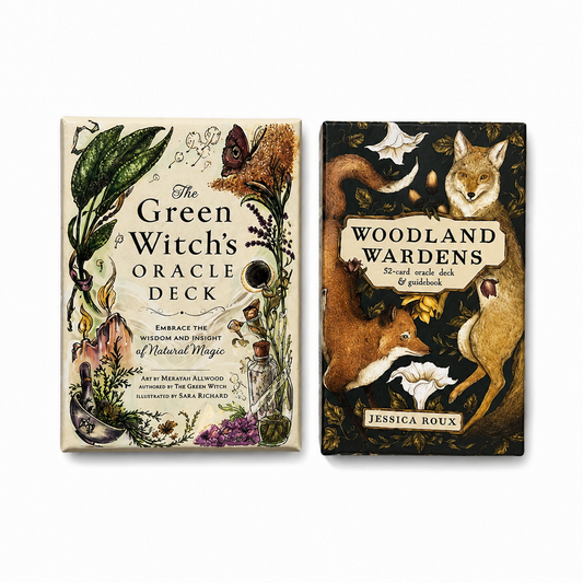 Nature & Wisdom Oracle Cards Set: The Green Witch's Oracle Deck & Woodland Wardens