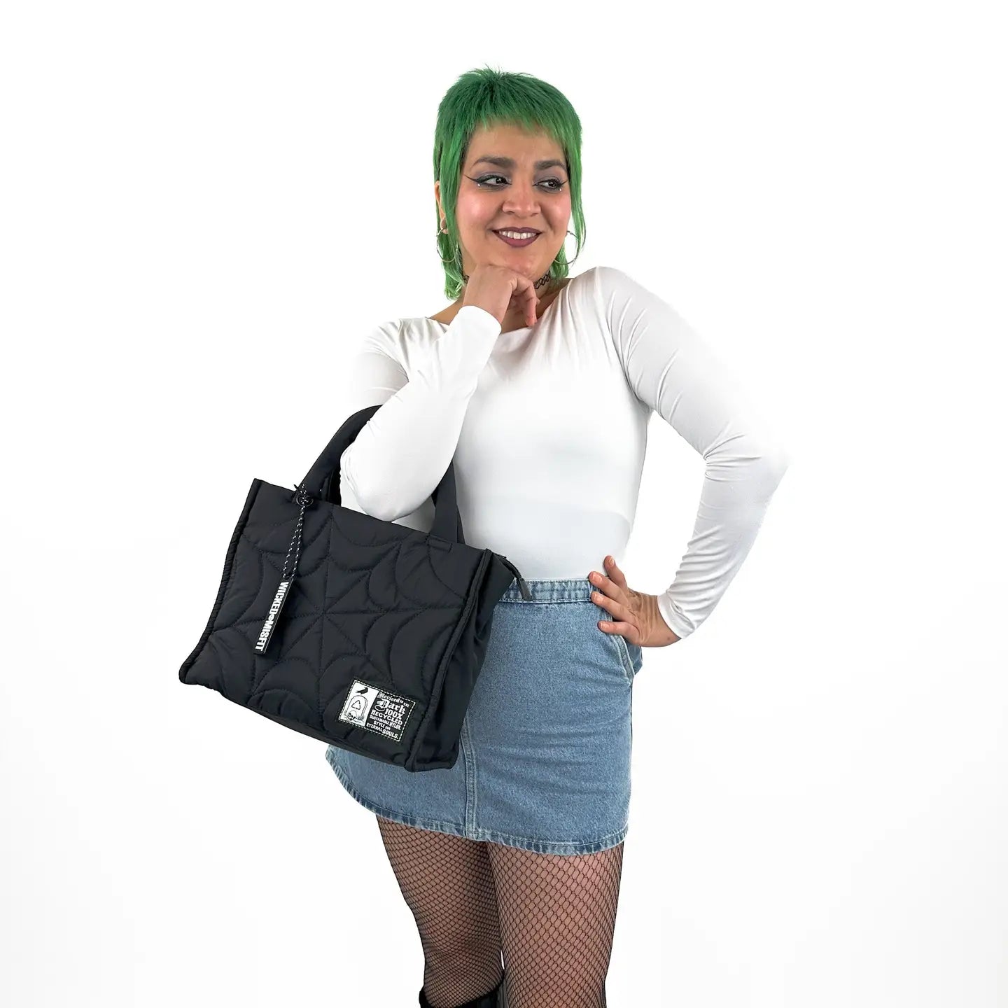 Recycled Nylon Spiderweb Puff Tote Bag