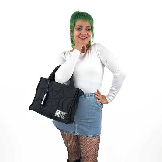 Recycled Nylon Spiderweb Puff Tote Bag